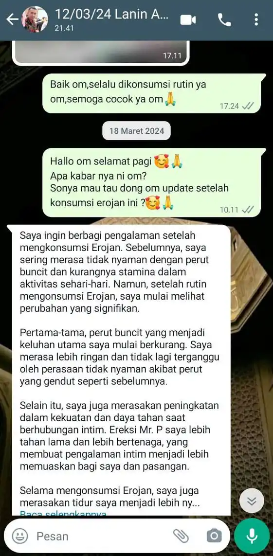 Testimoni pelanggan Erojan 2 (placeholder)